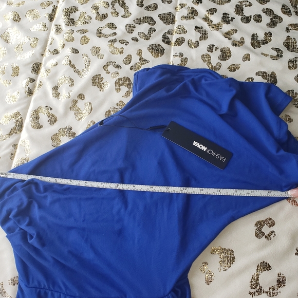 5 For $25✨New+Tag Womens Blue Dress Bodycon Off The Shoulder Wrap Dress Xs-Small - Picture 6 of 8